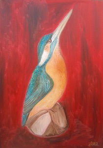 Eisvogel vier 70x50 cm, 2018