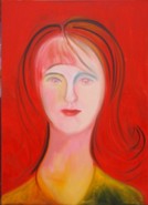 Portrait auf Rot, 70x50 cm, 2012