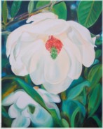 Magnolienblüte weiß, 100x80 cm 