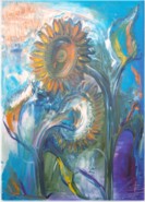 1- Die beiden Sonnenblumen, 70 x 50 