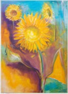 7- Drei Sonnenblumen, orange, 70 x 50 