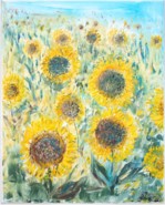 9 - Im Sonnenblumenfeld, 50 x 40 