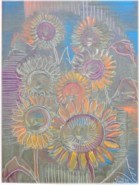 17 - Sonnenblumen im Dunkeln, 40 x 30